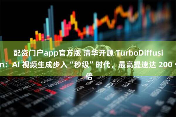配资门户app官方版 清华开源 TurboDiffusion：AI 视频生成步入“秒级”时代，最高提速达 200 倍